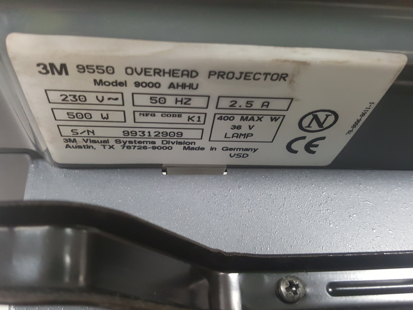 Image of 3M 9550 Overhead Projector Acetate OHP 9550 Model 9000 AHHU