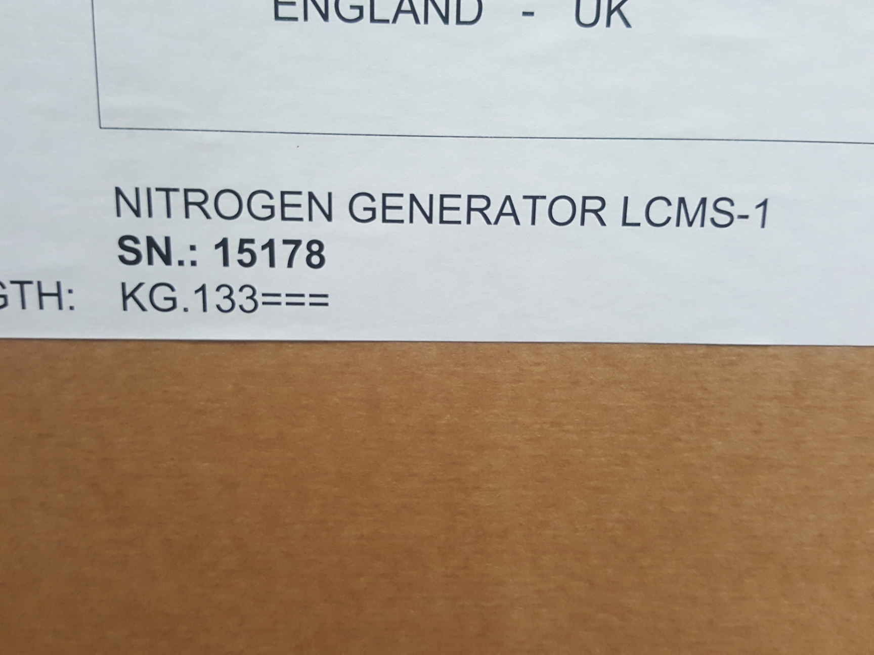 Image of Claind N2 LCMS-1 Laboratory Nitrogen Generator Lab - New