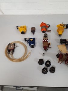 Thumbnail image of Lot of Waveguide Tube Valves - 9 x Oki V10, V10A, 1 x EMI R5146, Varian X12 Lab