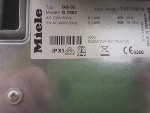 Thumbnail image of Miele G 7883 Laboratory Glassware Washer Spares / Repairs