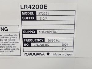 Thumbnail image of Yokogawa LR4200E 372221 Laboratory Chart Recorder Linear recorder Lab