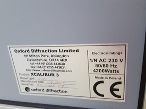 Thumbnail image of Oxford Diffraction Xcalibur 3 XRD Diffractometer + CryoDrive 2 KMW200CCD Chiller