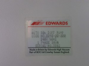 Thumbnail image of Edwards Auto 306 Evaporative Coating System Vacuum Coater Lab