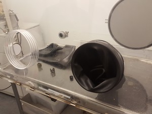 Thumbnail image of Mbraun GB 2202 P - PAC 2012 2,5 mbar Lab Glove Box Acrylic Enclosure Lab