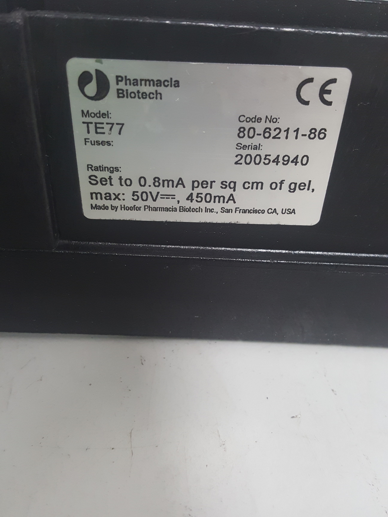 Image of Pharmacia Biotech Hoefer TE77 Semi-Dry Transfer Unit