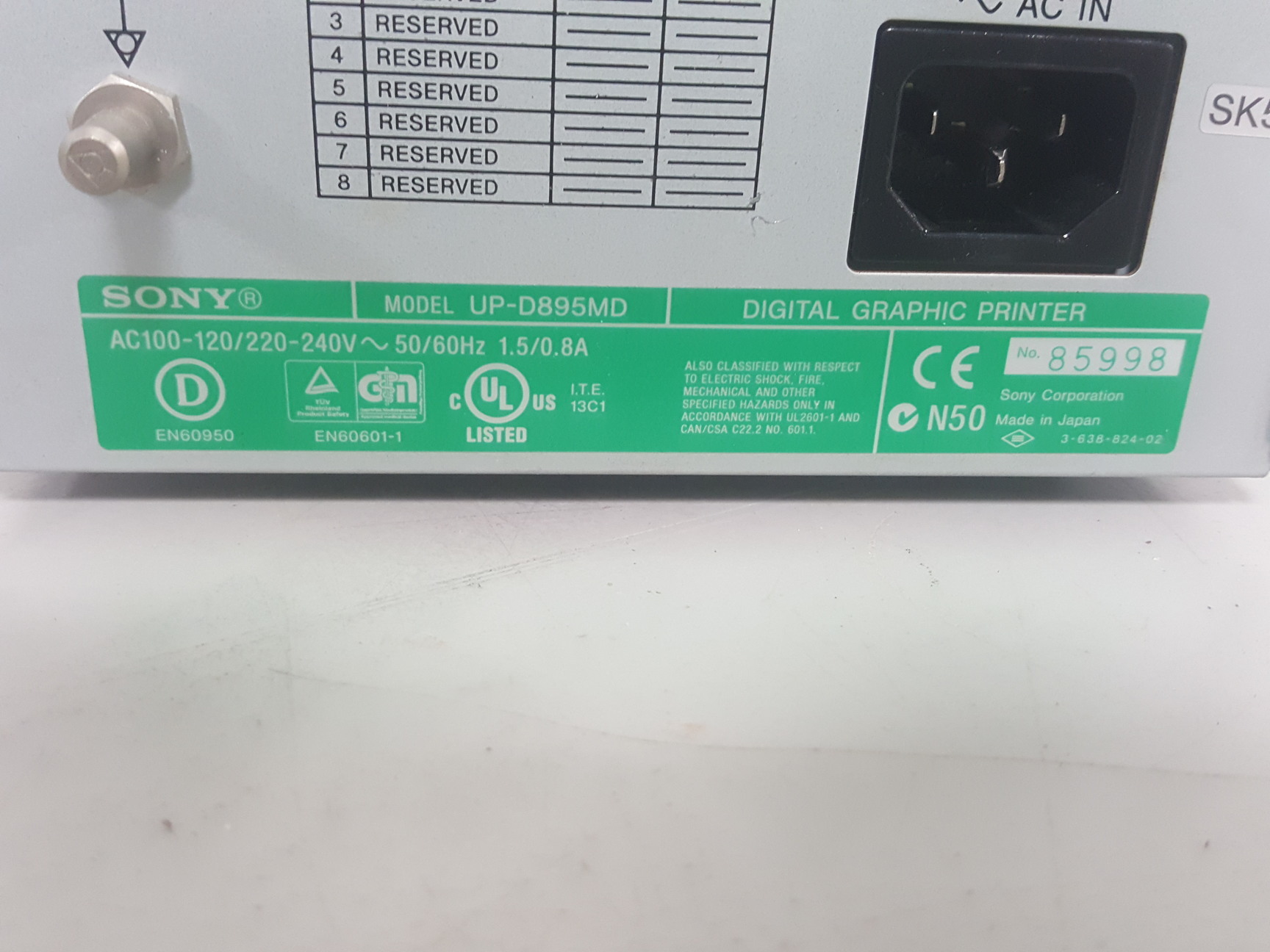 Image of Sony Up-D895MD Digital Thermal Graphic Printer Medical Ultrasound 