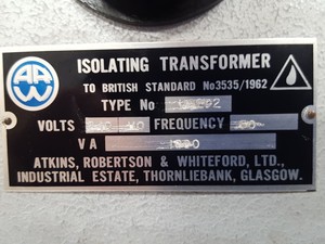 Thumbnail image of ARW U8292 Isolating Transformer
