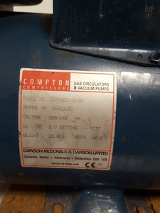 Thumbnail image of Compton 20/245S/12 / SP Oil Free Air Compressor Gas Circulators / Vacuum Pumps