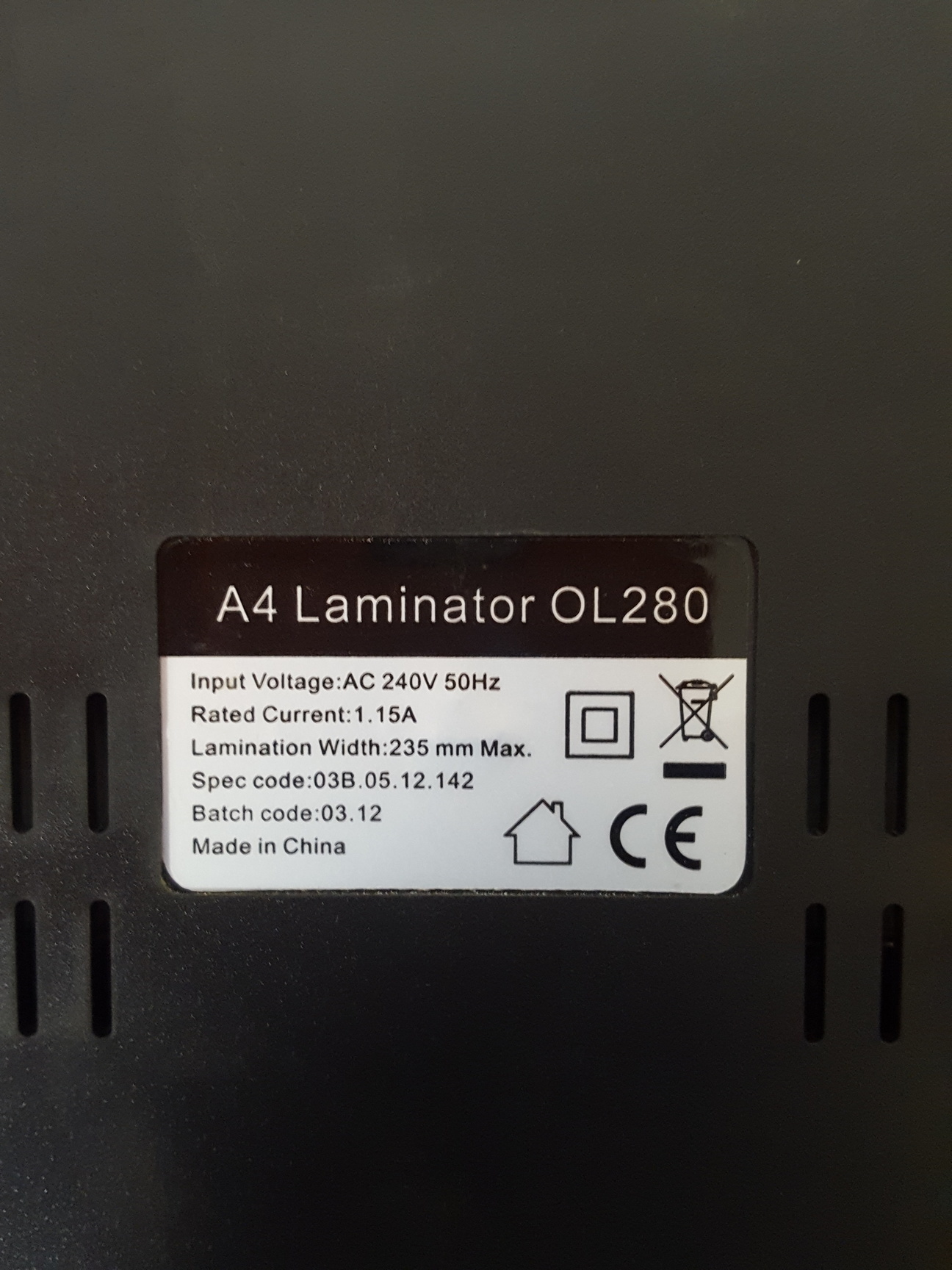 Image of A4 Hot & Cold Office Laminator OL280