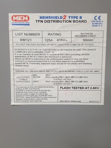 Thumbnail image of Eaton Memshield 2 BM121 TPN Distribution Board