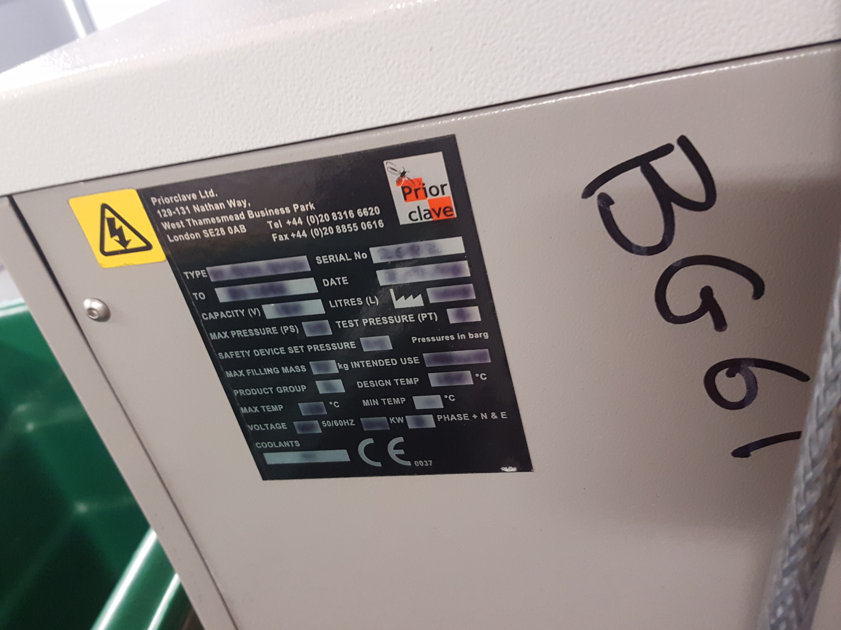 Image of Priorclave Tactorail 2 Top Loading Autoclave