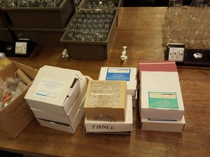 Thumbnail image of Large lot of Lab Glassware, Bottles, Test Tubes Measuring Cylinders Racks Flasks