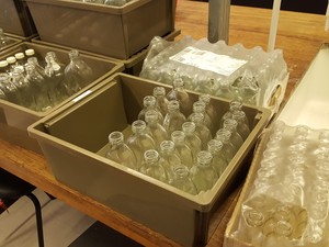 Thumbnail image of Large lot of Lab Glassware, Bottles, Test Tubes Measuring Cylinders Racks Flasks