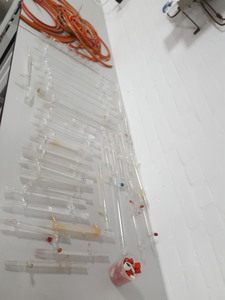Thumbnail image of Lot of Lab Glassware Liebig & Graham Condenser Fractioning Distillation Column
