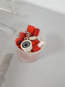 Thumbnail image of Lot of Lab Glassware Liebig & Graham Condenser Fractioning Distillation Column