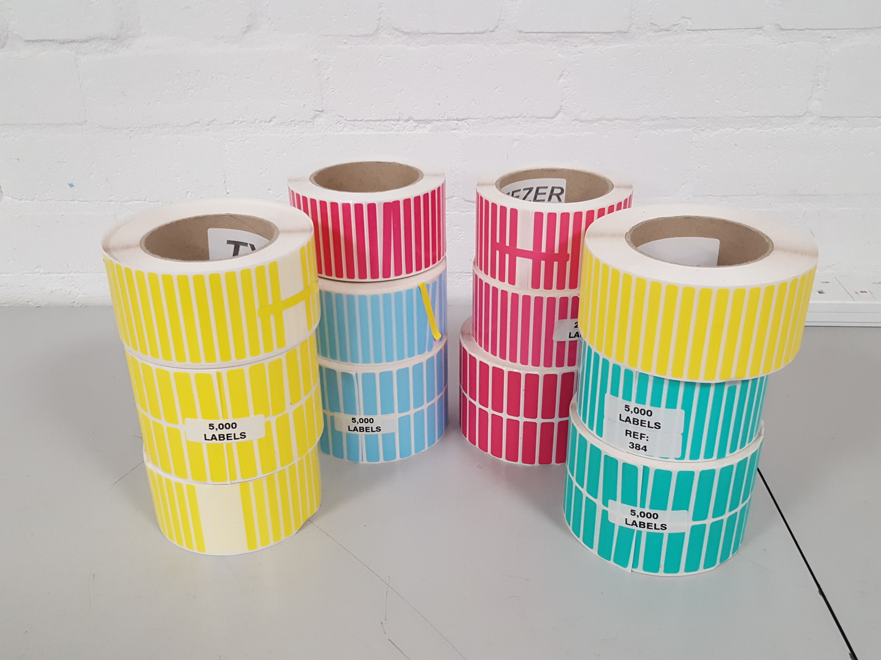 12x MultiColor Labeling Tapes (Yellow, Magenta, Blue, Green Stickers)