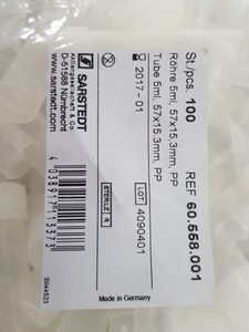 Thumbnail image of 6x Sarstedt 5ml Tube Bags (100 Pcs Each) Lab 60.558.001