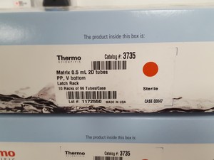 Thumbnail image of 7x Boxes of Thermo Scientific MATRIX 0.5 2D Barcoded Open-Top Tubes Catalog 3735