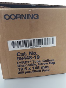 Thumbnail image of 250x Corning PYREX Cat 99448-19 Tube culture Disposable 19.5 x 14mm Lab