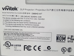 Thumbnail image of Vivitek D966HD-WT High Brightness 1080p Multimedia Projector