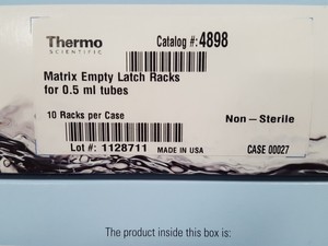 Thumbnail image of 4x Thermo Scientific Matrix Empty Latch Racks 0.5ml 4898,  40 racks