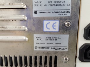 Thumbnail image of Shimadzu GC-2010 + GCMS-QP2010 - Faulty Turbopump