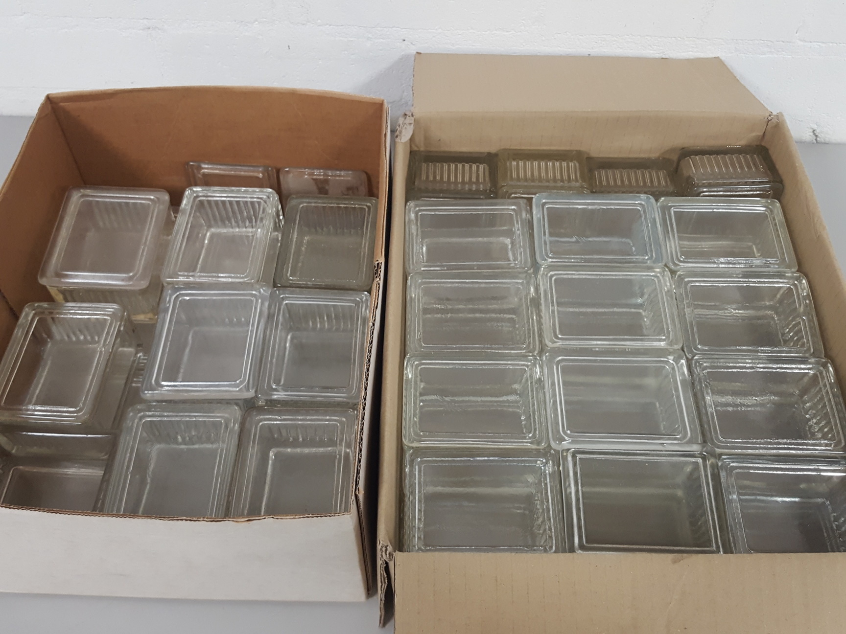 Image of 47x Glass Microscope Slide Holders Tubs / Trays Lab Glassware