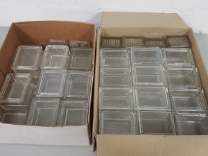 Thumbnail image of 47x Glass Microscope Slide Holders Tubs / Trays Lab Glassware