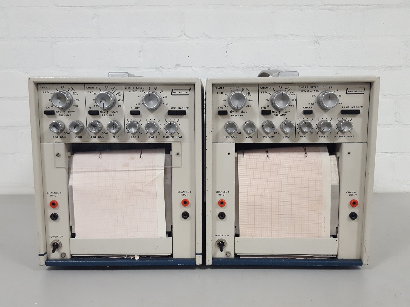 Image of 2x Lectromed Chart Recorder Dispenser Linear Plotter
