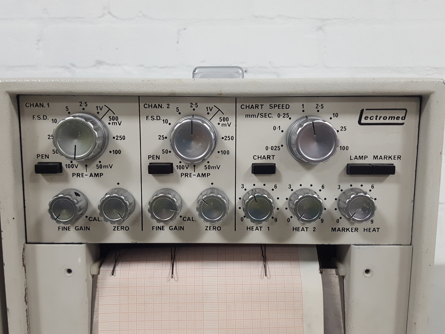 Image of 2x Lectromed Chart Recorder Dispenser Linear Plotter