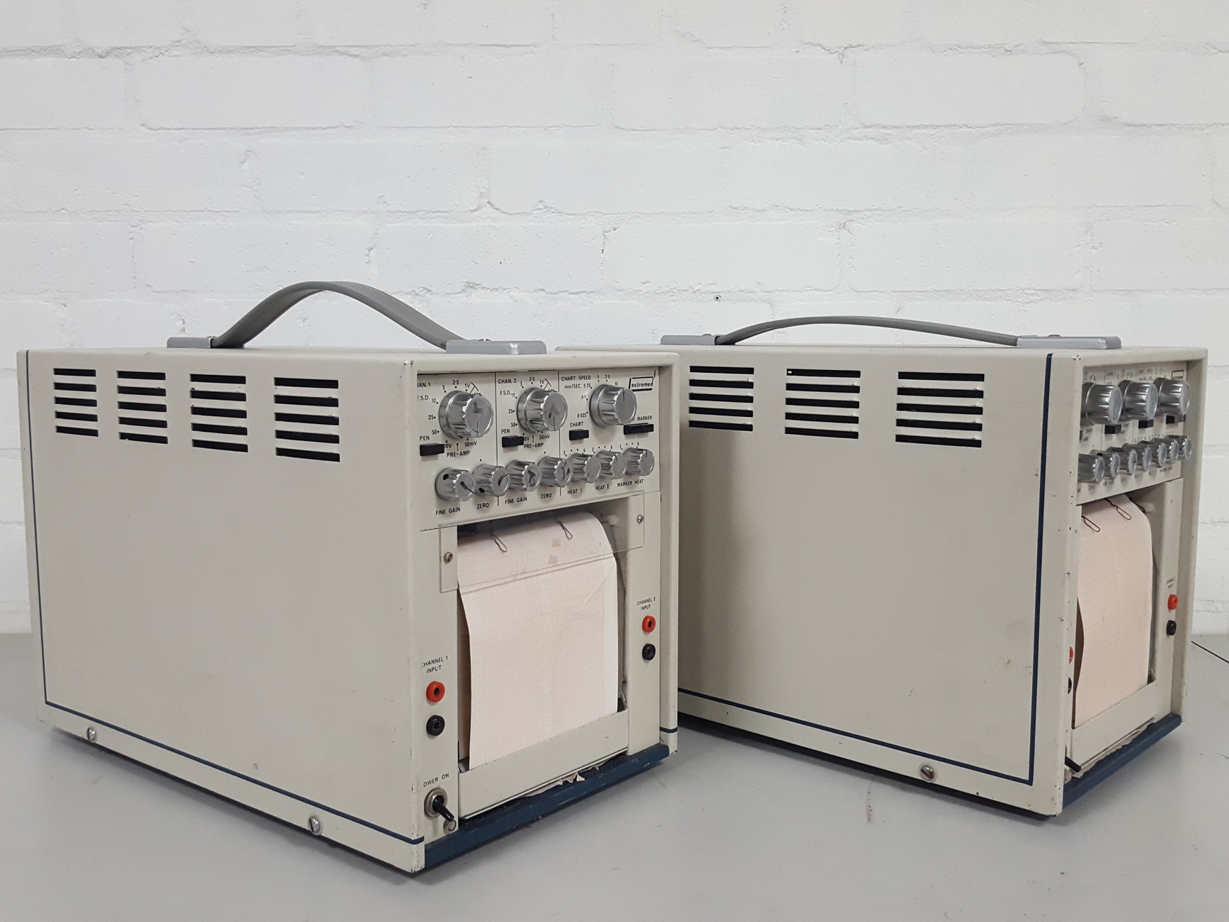Image of 2x Lectromed Chart Recorder Dispenser Linear Plotter