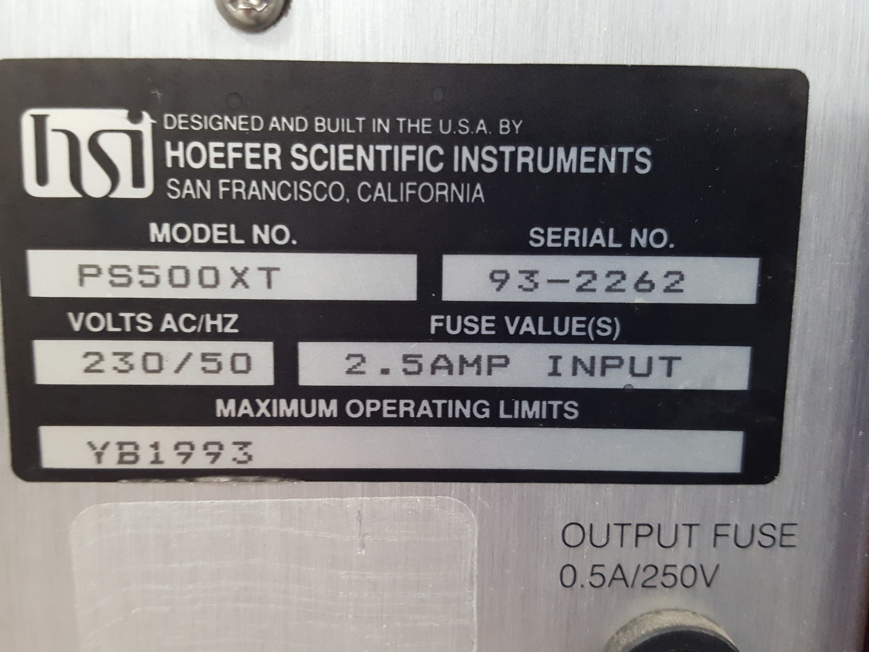 Image of Hoefer Scientific PS500XT DC Power Supply Lab