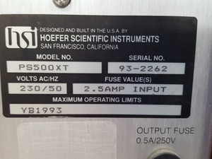 Thumbnail image of Hoefer Scientific PS500XT DC Power Supply Lab