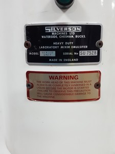 Thumbnail image of Silverson Heavy Duty Sealed Unit Laboratory Mixer Emulsifier Homogeniser Lab