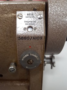Thumbnail image of Beck London Vintage Rotary Microtome + Variety of Blades Reichert