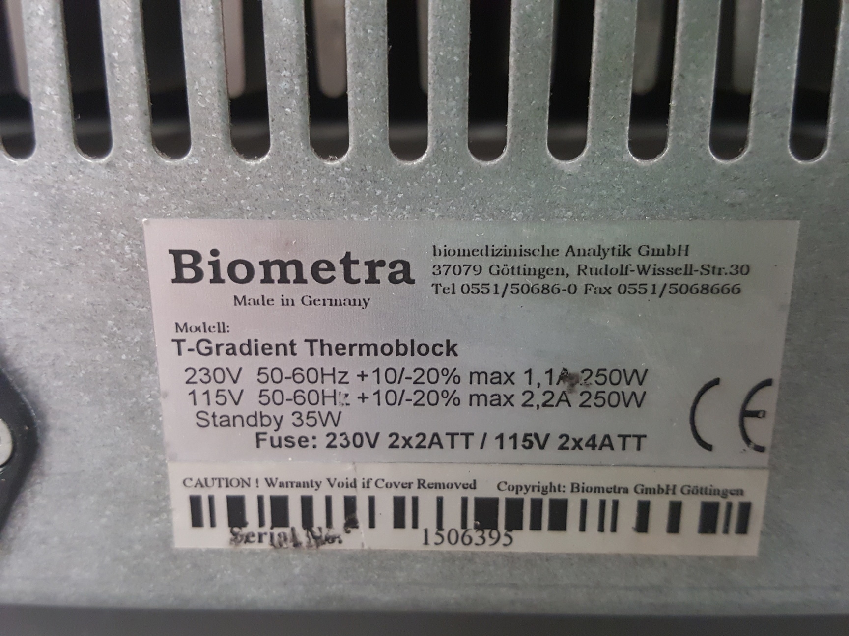 Image of Biometra T-Gradient ThermoBlock Thermocycler PCR DNA Lab