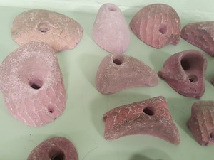 Thumbnail image of Lot of 14 Pink Bouldering / Rock Climbing Grips Hand / Foot - No Bolts