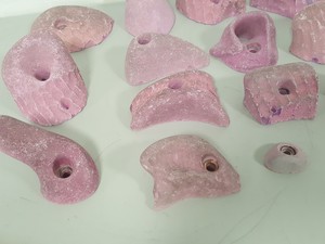 Thumbnail image of Lot of 14 Pink Bouldering / Rock Climbing Grips Hand / Foot - No Bolts