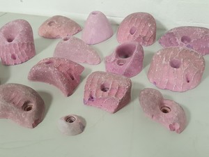 Thumbnail image of Lot of 14 Pink Bouldering / Rock Climbing Grips Hand / Foot - No Bolts