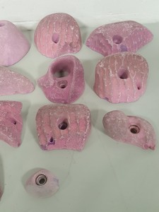 Thumbnail image of Lot of 14 Pink Bouldering / Rock Climbing Grips Hand / Foot - No Bolts