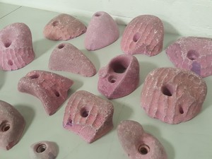 Thumbnail image of Lot of 14 Pink Bouldering / Rock Climbing Grips Hand / Foot - No Bolts