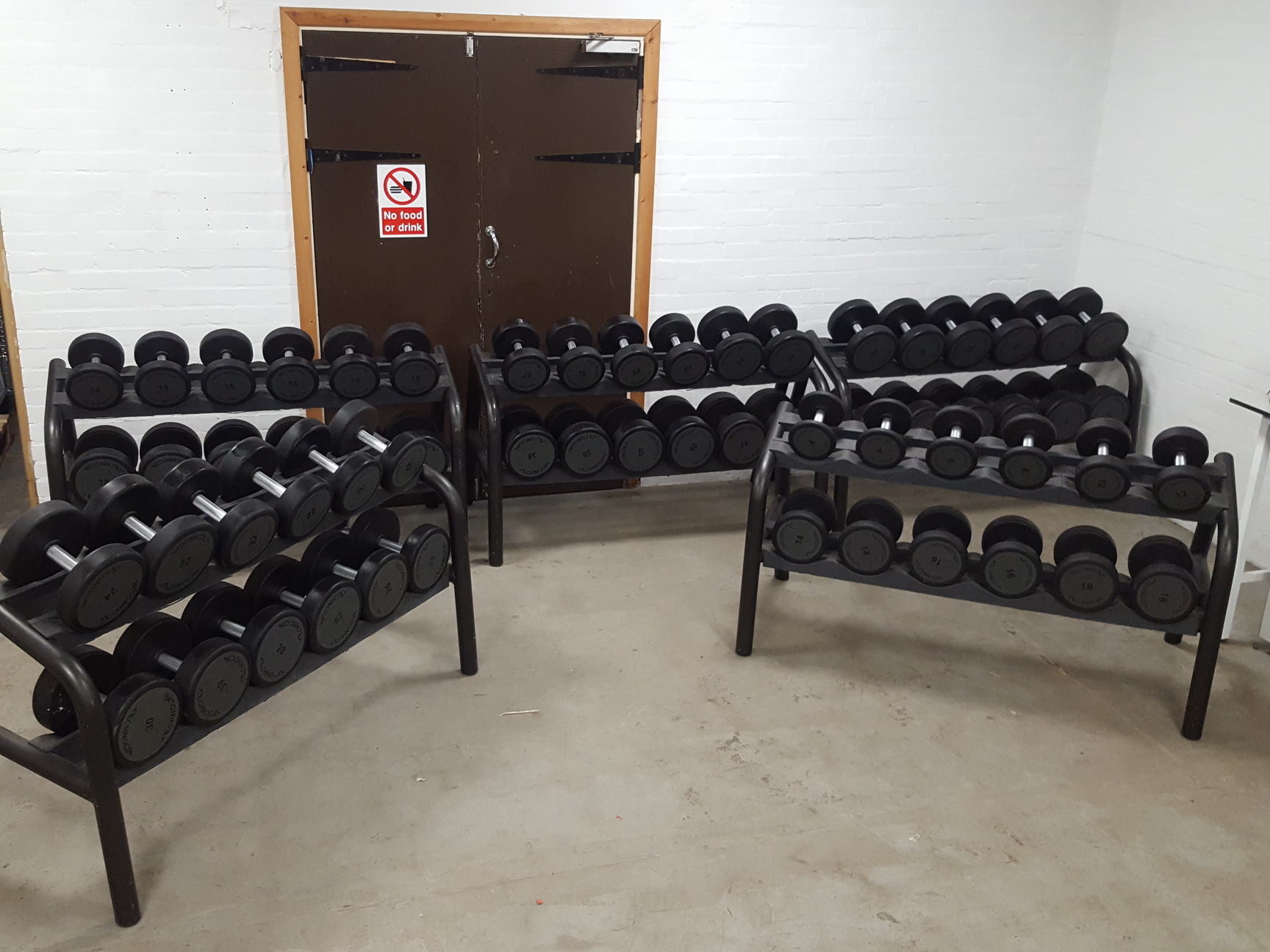 Image of Technogym Dumbbell Complete Set 12 to 48kg With 5 Racks, 1460kg Total