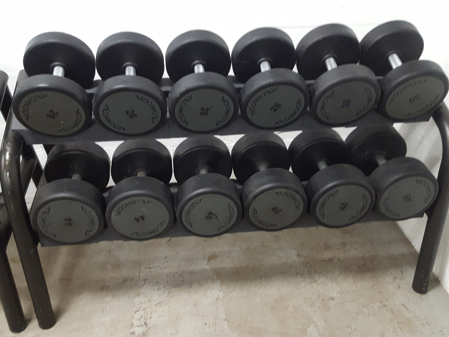 Image of Technogym Dumbbell Complete Set 12 to 48kg With 5 Racks, 1460kg Total