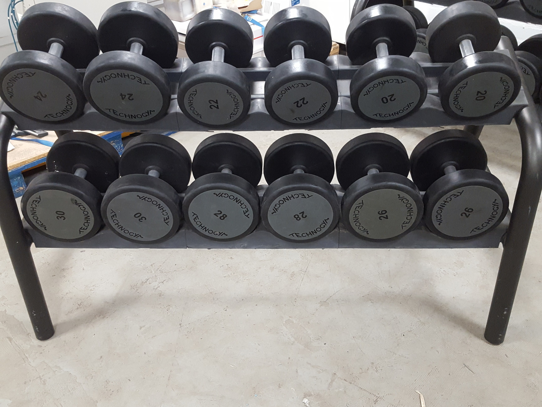 Image of Technogym Dumbbell Complete Set 12 to 48kg With 5 Racks, 1460kg Total