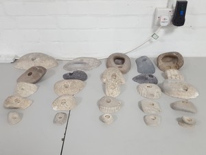 Thumbnail image of Lot of 25 White Bouldering / Rock Climbing Grips Hand / Foot - No Bolts