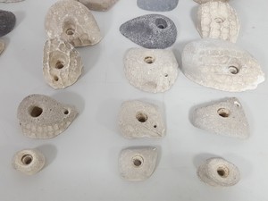 Thumbnail image of Lot of 25 White Bouldering / Rock Climbing Grips Hand / Foot - No Bolts