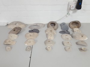 Thumbnail image of Lot of 25 White Bouldering / Rock Climbing Grips Hand / Foot - No Bolts