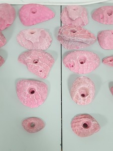 Thumbnail image of Lot of 22 Pink Bouldering / Rock Climbing Grips Hand / Foot - No Bolts
