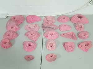 Thumbnail image of Lot of 22 Pink Bouldering / Rock Climbing Grips Hand / Foot - No Bolts