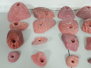 Thumbnail image of Lot of 23 Pink Bouldering / Rock Climbing Grips Hand / Foot - No Bolts